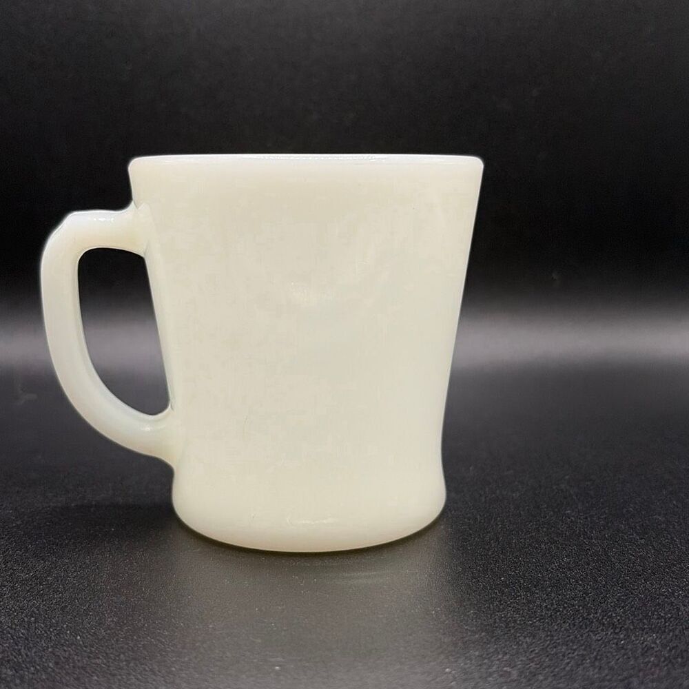 Vintage Fire King White Milk Glass Set of 2 Coffee Mugs 8oz USA 1950's - Picture 4 of 11
